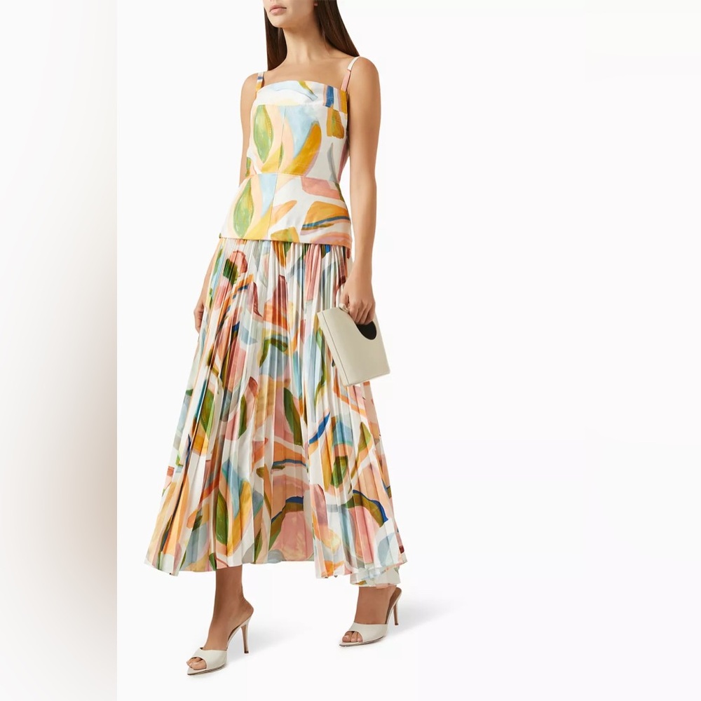 Acler Multicolor Abstract Print Maxi Dress